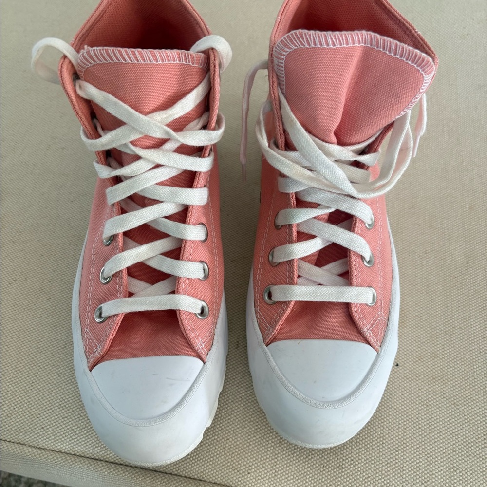 Converse Coral High-Top Sneakers, 7.5